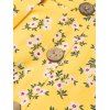 Robe Courte Florale Volantée à Taille Empire Grande Taille - Jaune M | US 6