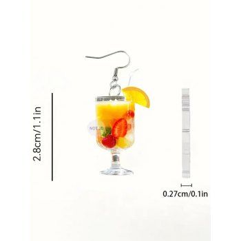Acrylic Cocktail Glasses Shaped Vacation Drop Earrings Party Earrings
