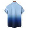 Casual Couple Outfit Ombre Ruched Bust Belt Sweetheart Neck A Line Mini Dress and Roll Up Sleeve Shirt Matching Outfit - BLUE S | US 4