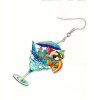 Boucles D'Oreilles Pendantes Motif Perroquet en Acrylique pour Cocktail et Plage - multicolor B 
