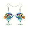 Boucles D'Oreilles Pendantes Motif Perroquet en Acrylique pour Cocktail et Plage - multicolor B 
