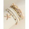 Bracelet de Plage D'Eté de Vacances Perlé Coquille et Etoile de Mer 7 Pièces - multicolor A 