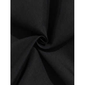 Sweetheart Neck Plum Blossom Ombre Print Belt Dress and Roll Up Sleeve Shirt Drawstring Beach Shorts Vocation Outfit