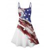 Robe Ligne A à Bretelle Fine Drapeau Américain Imprimé Rayée - multicolor XXXL | US 16