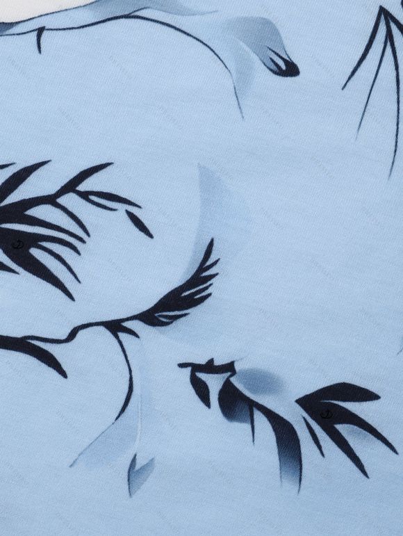 Robe Ligne A Décontractée Ceinturée Superposée en Couleur Contrastée à Taille Haute - Bleu clair XL | US 12