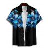 Vacation Couple Outfit Dots Floral Pattern Pocket Spaghetti Strap A Line Tank Dress and Roll Up Sleeve Button Up Shirt Drawstring Shorts Beach Matching Outfit - Noir S | US 4