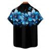 Vacation Couple Outfit Dots Floral Pattern Pocket Spaghetti Strap A Line Tank Dress and Roll Up Sleeve Button Up Shirt Drawstring Shorts Beach Matching Outfit - Noir S | US 4