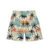 Short de Plage de Vacances Imprimé Palmier pour Homme - multicolor F 5XL