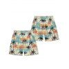 Short de Plage de Vacances Imprimé Palmier pour Homme - multicolor F 5XL