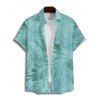 Chemise de Vacances Décontractée Motif de Feuille de Plante Tropicale à Manches Courtes - Vert clair 5XL