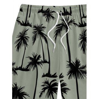 Men's Palm Tree Beach Print Vacation Style Shorts