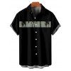 Chemise de Vacances Boutonnée Palmier Imprimé à Manches Courtes - Vert clair 5XL