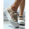 See Thru Lace Up Flat Platform Thick Platform Casual Shoes - LIGHT COFFEE EU 40