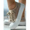 See Thru Lace Up Flat Platform Thick Platform Casual Shoes - LIGHT COFFEE EU 40