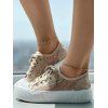 See Thru Lace Up Flat Platform Thick Platform Casual Shoes - LIGHT COFFEE EU 40