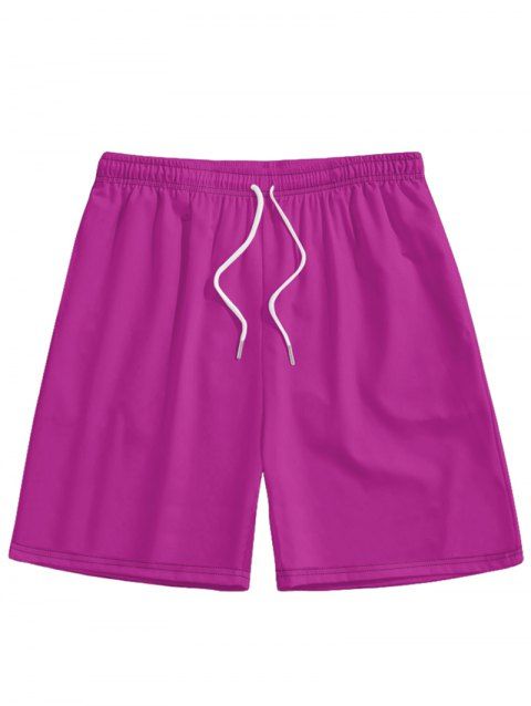 Short de Plage à Taille Elastique en Couleur Unie pour Homme