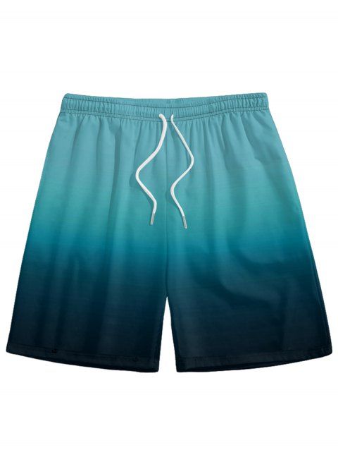 Short de Vacances Ombré Imprimé à Cordon pour Homme