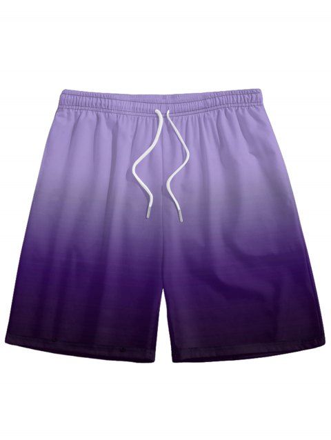 Short de Vacances Ombré Imprimé à Cordon pour Homme