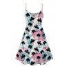 Mini Robe Ligne A à Bretelle Fine Motif de Cocotier en Blocs de Couleurs à Col V - multicolor L | US 8-10