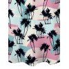 Allover Coconut Tree Colorblock Pattern Vacation Dress Spaghetti Strap V Neck A Line Mini Tank Dress - multicolor XXXXL | US 18