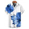 Vacation Couple Outfit Tropical Floral Pattern Spaghetti Strap Pocket A Line Long Dress and Roll Up Sleeve Solid Color Drawstrings Shorts Matching Outfit - Bleu S | US 4