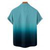 Casual Couple Outfit Ombre Ruched Bust Belt Sweetheart Neck A Line Mini Dress and Roll Up Sleeve Shirt Matching Outfit - Vert S | US 4