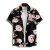 Vacation Couple Outfit Flower Leaf Pattern Ruched Bust Belt Dress A Line Sweetheart Neck Mini Dress and Roll Up Sleeve Shirt Casual Matching Outfit - Rose clair S | US 4