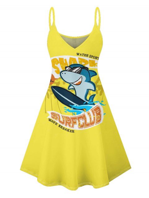Robe Débardeur Courte à Motif Lettre à Bretelles Spaghetti