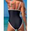 Maillot de Bain Découpé en Couleur Contrastée à Bretelle Fine Une-Pièce - Noir S | US 4