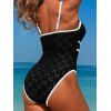 Maillot de Bain de Plage Découpé en Couleur Contrastée à Volants Une-Pièce - Noir L | US 8