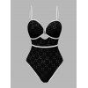 Maillot de Bain de Plage Découpé en Couleur Contrastée à Volants Une-Pièce - Noir L | US 8