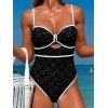 Maillot de Bain de Plage Découpé en Couleur Contrastée à Volants Une-Pièce - Noir L | US 8