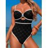 Maillot de Bain de Plage Découpé en Couleur Contrastée à Volants Une-Pièce - Noir L | US 8