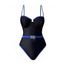 Maillot de Bain Découpé en Couleur Contrastée à Bretelle Fine Une-Pièce - Noir S | US 4