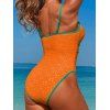 Maillot de Bain de Plage Découpé en Couleur Contrastée à Volants Une-Pièce - Orange L | US 8
