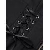 Mini Robe Gothique à Bretelle Ajustable à Demi-Zip avec Poche en Faux Cuir - Noir S | US 4
