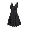 Mini Robe Gothique à Bretelle Ajustable à Demi-Zip avec Poche en Faux Cuir - Noir S | US 4