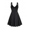 Mini Robe Gothique à Bretelle Ajustable à Demi-Zip avec Poche en Faux Cuir - Noir S | US 4