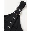 Mini Robe Gothique à Bretelle Ajustable à Demi-Zip avec Poche en Faux Cuir - Noir S | US 4