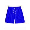Short de Plage à Taille Elastique en Couleur Unie avec Cordon de Serrage pour Hommes - Bleu gris 4XL