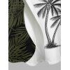 Colorblock Coconut Tree Leaf Print Vacation Dress V Neck Spaghetti Strap A Line Dress - GREEN M | US 6