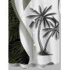 Chemise de Vacances Boutonnée Feuille de Noix de Coco Imprimée à Manches Courtes - Vert 3XL