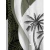 Chemise de Vacances Boutonnée Feuille de Noix de Coco Imprimée à Manches Courtes - Vert 3XL