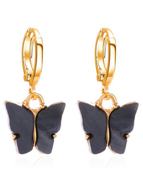 Boucles D'Oreilles Oreilles Oreilles Tendances en Forme de Papillon Acrylique avec Pince en Strass