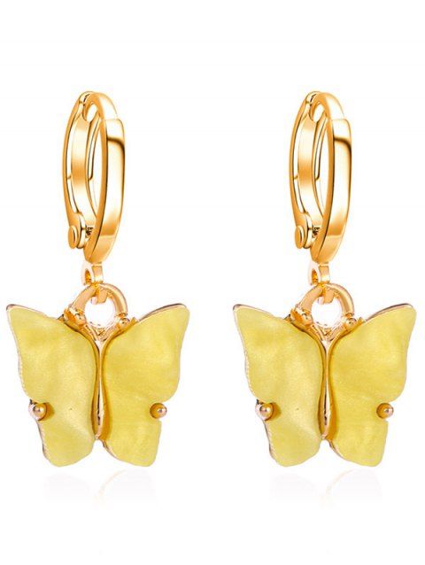 Boucles D'Oreilles Oreilles Oreilles Tendances en Forme de Papillon Acrylique avec Pince en Strass