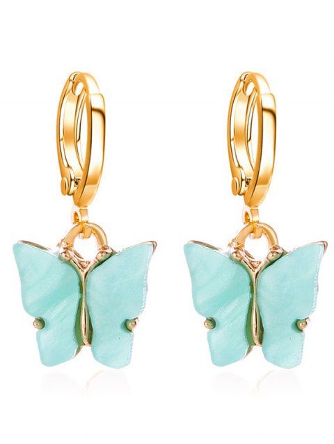 Boucles D'Oreilles Oreilles Oreilles Tendances en Forme de Papillon Acrylique avec Pince en Strass