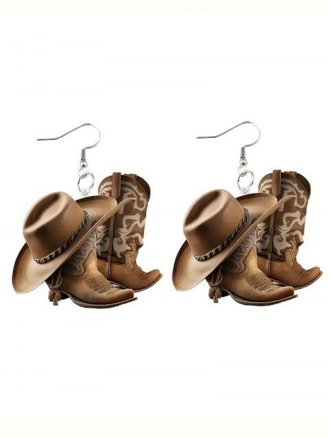 Boucles D'Oreilles Style Punk Forme de Chapeau en Acrylique