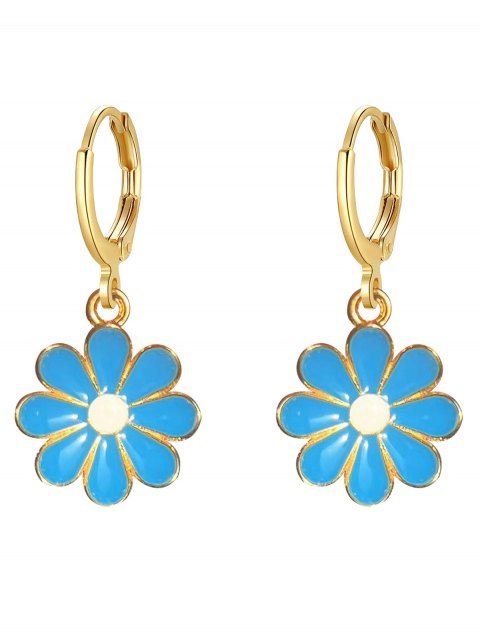 Boucles D'Oreilles Pendantes en Alliage Motif Marguerite et Fleur Style Simple