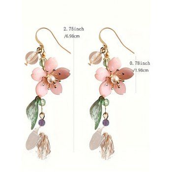 Floral Leaf Artifical Crystal Sweetness Country Style Trendy Drop Earrings