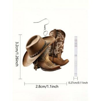 Boots Hat Shaped Punk Style Acrylic Earrings Trendy Earrings